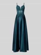 Luxuar Abendkleid mit Herz-Ausschnitt in Dunkelgruen, Größe 34