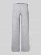 Review Sweatpants mit elastischem Bund in Hellgrau Melange, Größe L