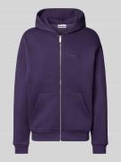 REVIEW Sweatjacke mit Kapuze in Lila, Größe L