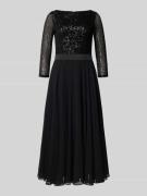 Swing Cocktailkleid mit U-Boot-Ausschnitt in Black, Größe 34