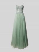 Mascara Abendkleid mit Strasssteinbesatz in Mint, Größe 36