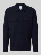 Lindbergh Hemdjacke mit Knopfleiste in Marine, Größe L