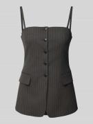 HUGO Top mit Spaghettiträger Modell 'Asiane' in Dunkelgrau, Größe 36