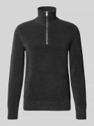 Marc O'Polo Regular Fit Troyer aus Baumwoll-Schurwoll-Mix in Dunkelgra...