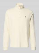 Polo Ralph Lauren Sweatshirt mit Stehkragen in Ecru, Größe L
