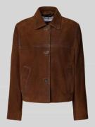 Jake*s Collection Lederjacke mit Eingrifftaschen in Mittelbraun, Größe...