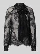 Milano Italy Blusenshirt aus Spitze in Black, Größe 40