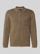 Marc O'Polo Regular Fit Strickjacke aus reiner Baumwolle in Camel, Grö...