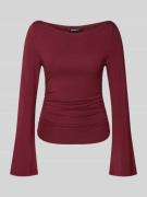 Gina Tricot Longsleeve mit Raffungen in Bordeaux, Größe M