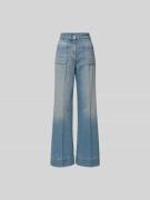 Victoria Beckham Jeans mit Label-Stitching in Hellblau, Größe 25
