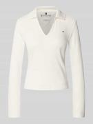 Tommy Hilfiger Slim Fit Langarmshirt aus reiner Baumwolle mit Polokrag...