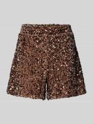 Only Regular Fit Shorts mit Paillettenbesatz Modell 'CONFIDENCE' in He...
