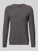 Superdry Strickpullover mit gerippten Abschlüssen in Dunkelgrau, Größe...