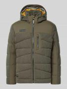 camel active Regular Fit Steppjacke mit Kapuze in Dunkelbraun, Größe 5...