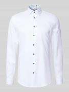 Jake*s Super Slim Fit Business Hemd aus Baumwolle mit Kentkragen in We...