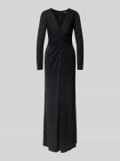Lauren Ralph Lauren Abendkleid mit V-Ausschnitt und Knotendetail Model...