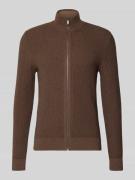 MCNEAL Strickjacke mit Reißverschluss in Hellbraun Melange, Größe L
