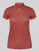 Marc Cain Slim Fit T-Shirt mit Polokragen in Rot, Größe 34