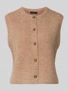 Oui Regular Fit Strickweste mit Woll-Anteil und Knopfleiste in Beige M...