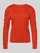 Marc Cain Longsleeve mit Puffärmeln und Rundhalsausschnitt in Rot, Grö...