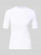 Scotch & Soda T-Shirt mit geripptem Stehkragen in Weiss, Größe L