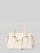 Coccinelle Handtasche mit Label-Print Modell 'YORK' in Ecru, Größe 1