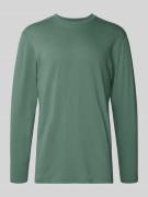 RAGMAN Longsleeve mit geripptem Rundhalsausschnitt in Oliv, Größe L