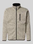 Lerros Sweatjacke mit Stehkragen in Beige Melange, Größe L