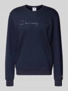 CHAMPION Sweatshirt mit Label-Stitching und Rundhalsausschnitt in Mari...