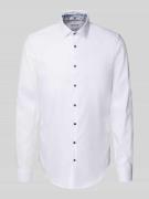Jake*s Slim Fit Businesshemd mit extra langem Arm in Weiss, Größe 37/3...