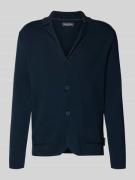 Marc O'Polo Regular Fit Strickjacke aus reiner Baumwolle in Marine, Gr...
