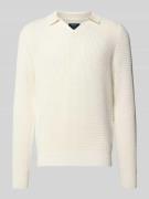 MCNEAL Strickpullover mit gerippten Abschlüssen in Ecru, Größe L