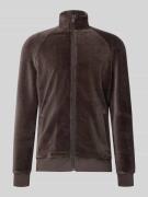 MCNEAL Sweatjacke mit Stehkragen in Schoko, Größe L