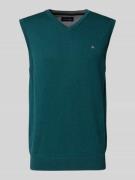 Christian Berg Men Pullunder mit Label-Stitching in Metallic Gruen Mel...