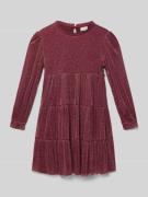 s.Oliver RED LABEL Volantkleid mit Metalic-Optik in Bordeaux, Größe 10...