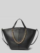Seidenfelt Handtasche mit Ketten Modell 'LAINIO' in Black, Größe 1