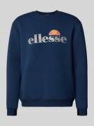 Ellesse Sweatshirt mit Label-Print Modell 'CORVARO' in Marine, Größe L