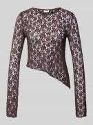 Noisy May Semitransparentes Longsleeve in asymmetrischer Form in Dunke...