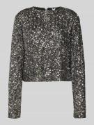 Karo Kauer Blusenshirt mit Rundhalsausschnitt in Silber, Größe M