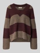 MOS MOSH Strickpullover mit V-Ausschnitt Modell 'Taci' in Bordeaux, Gr...