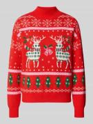 Christian Berg Woman Weihnachtspullover mit gerippten Abschlüssen in H...