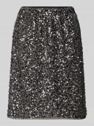 comma Minirock mit Pailletten und elastischem Bund in Anthrazit, Größe...