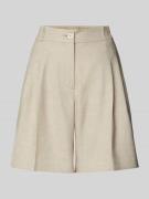 s.Oliver BLACK LABEL Wide Leg Bermudas mit Leinen-Anteil in Beige, Grö...