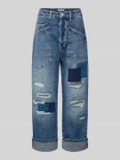 MAC Baggy Fit Jeans mit aufgesetzten Taschen in Dunkelblau, Größe 38