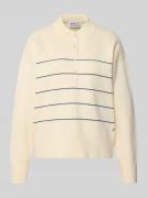 JAKE*S STUDIO WOMAN Strickpullover mit Polokragen in Ecru, Größe L