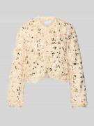 Rich & Royal Blazer mit Paillettenbesatz in Ecru, Größe 36