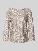 ZABAIONE Longsleeve mit U-Boot-Ausschnitt in Beige, Größe L/XL