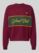 PROHIBITED Strickpullover mit Rundhalsausschnitt in Bordeaux, Größe L