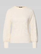 Zero Pullover mit Ballonärmeln in Ecru, Größe 34