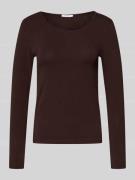 ZABAIONE Longsleeve mit geripptem Rundhalsausschnitt in Hellbraun, Grö...